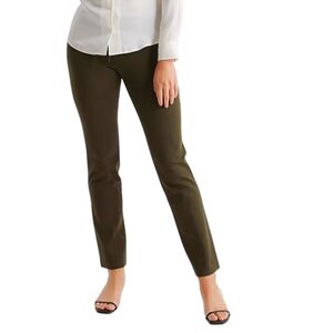 Quince Ultra-Stretch Ponte Straight Leg Green Pants